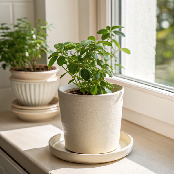 Keramische plantenpot met schotel, 22 cm - Cazero