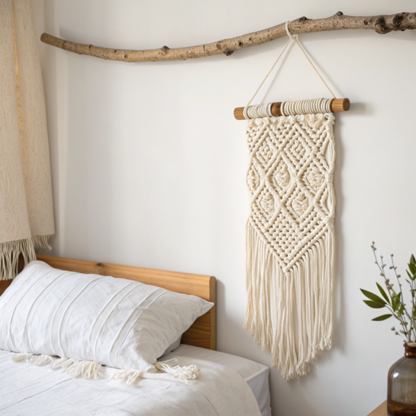 Macramé wandkleed, 90 cm - Cazero