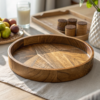 Rond dienblad van mangohout, 35 cm - Cazero