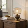 Tafellamp van geribbeld glas - Cazero