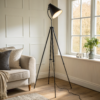 Vloerlamp met driepoot, zwart metaal - Cazero