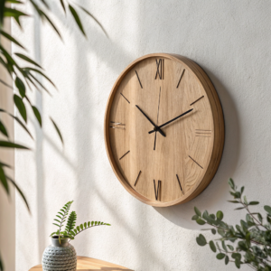 Wandklok van hout, 35 cm - Cazero