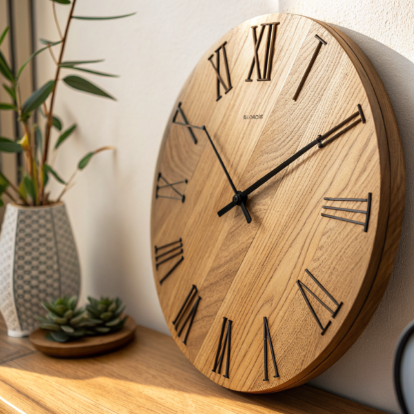 Wandklok van hout, 35 cm - Cazero