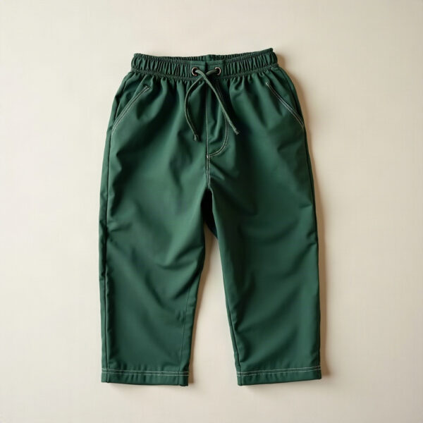 Broek met elastische taille, donkergroen - Cazero